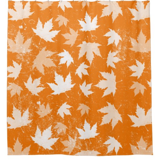 Rustic Autumn Fall Leaves Pattern Douchegordijn (Voorkant)