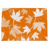 Rustic Autumn Fall Leaves Pattern Groot Cadeauzakje (Voorkant)