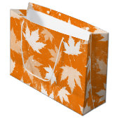 Rustic Autumn Fall Leaves Pattern Groot Cadeauzakje (Voorkant Gekanteld)