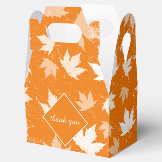 Rustic Autumn Fall Leaves Pattern Hartelijk dank Bedankdoosjes (Geopend)