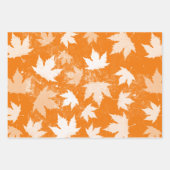 Rustic Autumn Fall Leaves Pattern Inpakpapier Vel (Voorkant 3)