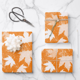 Rustic Autumn Fall Leaves Pattern Inpakpapier Vel