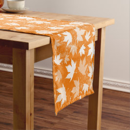 Rustic Autumn Fall Leaves Pattern Korte Tafelloper