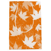 Rustic Autumn Fall Leaves Pattern Medium Cadeauzakje (Voorkant)