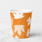 Rustic Autumn Fall Leaves Pattern Papieren Bekers (Achterkant)