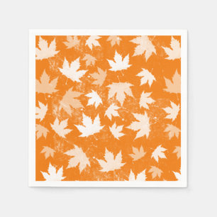 Rustic Autumn Fall Leaves Pattern Servet