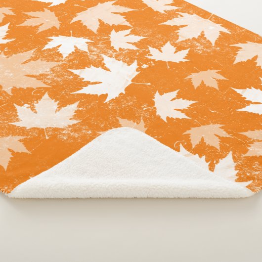 Rustic Autumn Fall Leaves Pattern Sherpa Deken (3/4)