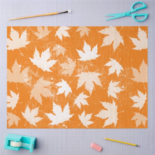 Rustic Autumn Fall Leaves Pattern Tissuepapier (Craft)