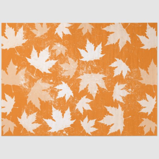 Rustic Autumn Fall Leaves Pattern Tissuepapier (Voorkant)