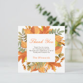 Rustic Autumn Fall Leaves Square Thanksgiving (Staand voorkant)