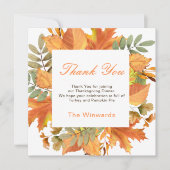 Rustic Autumn Fall Leaves Square Thanksgiving (Voorkant)