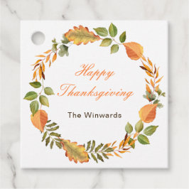 Rustic Autumn Fall Leaves Square Thanksgiving  Bedankjes Labels