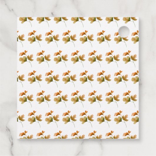 Rustic Autumn Fall Leaves Square Thanksgiving  Bedankjes Labels (Achterkant)