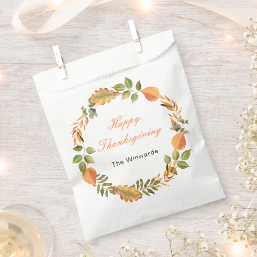 Rustic Autumn Fall Leaves Square Thanksgiving Bedankzakje (Geknipt)