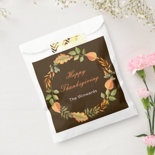 Rustic Autumn Fall Leaves Square Thanksgiving  Bedankzakje (Gezegeld)