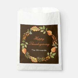 Rustic Autumn Fall Leaves Square Thanksgiving  Bedankzakje