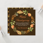 Rustic Autumn Fall Leaves Square Thanksgiving  Kaart (Voorkant / Achterkant in situ)