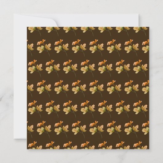 Rustic Autumn Fall Leaves Square Thanksgiving  Kaart (Achterkant)