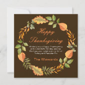 Rustic Autumn Fall Leaves Square Thanksgiving Kaart (Voorkant)