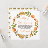 Rustic Autumn Fall Leaves Square Thanksgiving  Kaart (Voorkant / Achterkant in situ)