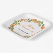 Rustic Autumn Fall Leaves Square Thanksgiving Papieren Bordje (Gebogen)