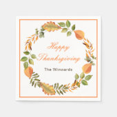 Rustic Autumn Fall Leaves Square Thanksgiving  Servet (Voorkant)