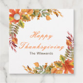 Rustic Autumn Fall Leaves Thanksgiving Party Bedankjes Labels (Voorkant)