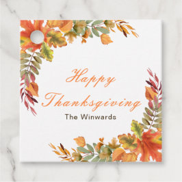 Rustic Autumn Fall Leaves Thanksgiving Party Bedankjes Labels