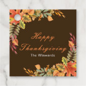 Rustic Autumn Fall Leaves Thanksgiving Party Bedankjes Labels (Voorkant)