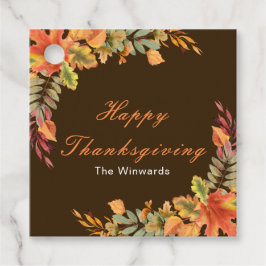 Rustic Autumn Fall Leaves Thanksgiving Party Bedankjes Labels