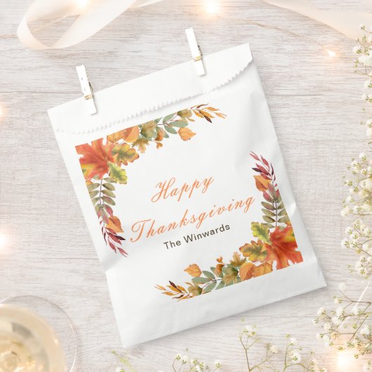 Rustic Autumn Fall Leaves Thanksgiving Party Bedankzakje (Geknipt)