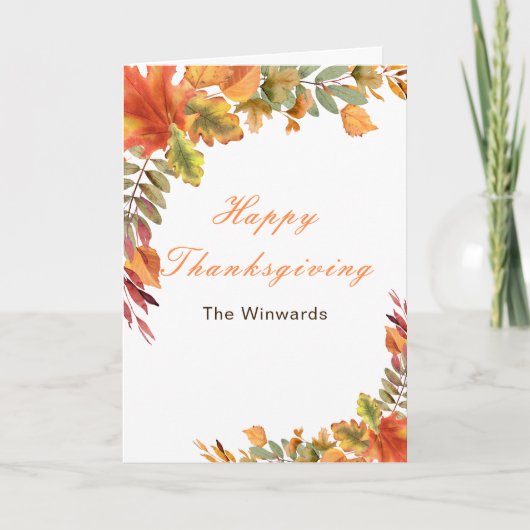 Rustic Autumn Fall Leaves Thanksgiving Party Feestdagen Kaart (Voorkant)