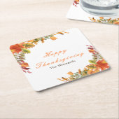 Rustic Autumn Fall Leaves Thanksgiving Party Kartonnen Onderzetters (Schuin)