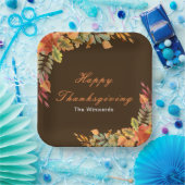 Rustic Autumn Fall Leaves Thanksgiving Party Papieren Bordje (Feest)