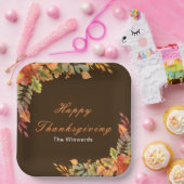 Rustic Autumn Fall Leaves Thanksgiving Party Papieren Bordje (Feest)