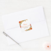 Rustic Autumn Fall Leaves Thanksgiving Party Vierkante Sticker (Envelop)