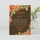 Rustic Autumn Fall Leaves Wedding Bedankkaart (Staand voorkant)