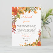 Rustic Autumn Fall Leaves Wedding Bedankkaart (Staand voorkant)