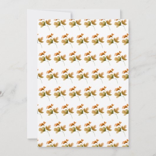 Rustic Autumn Fall Leaves Wedding Bedankkaart (Achterkant)