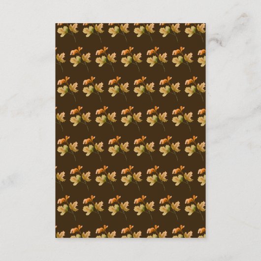 Rustic Autumn Fall Leaves Wedding Details Informatiekaartje (Achterkant)