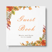Rustic Autumn Fall Leaves Wedding Gastenboek (Voorkant)