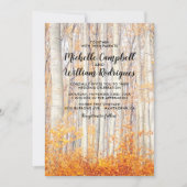 Rustic Autumn Fall Leaves Wedding Invitation Kaart (Voorkant)