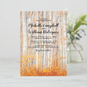 Rustic Autumn Fall Leaves Wedding Invitation Kaart (Staand voorkant)