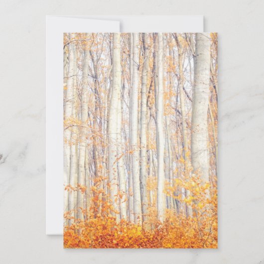 Rustic Autumn Fall Leaves Wedding Invitation Kaart (Achterkant)