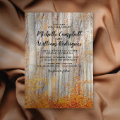 Rustic Autumn Fall Leaves Wedding Invitation Kaart