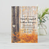 Rustic Autumn Fall Leaves Wedding Kaart (Staand voorkant)