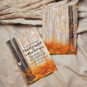 Rustic Autumn Fall Leaves Wedding Kaart