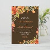Rustic Autumn Fall Leaves Wedding Kaart (Staand voorkant)