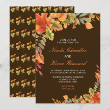 Rustic Autumn Fall Leaves Wedding