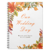 Rustic Autumn Fall Leaves Wedding planner Notitieboek (Voorkant)